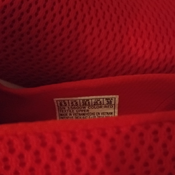 Skechers Women's Red Mesh Slip-On Sneakers - Picture 5 of 8